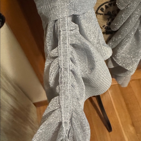 70” Silver Ruffled Scarf - Picture 3 of 3